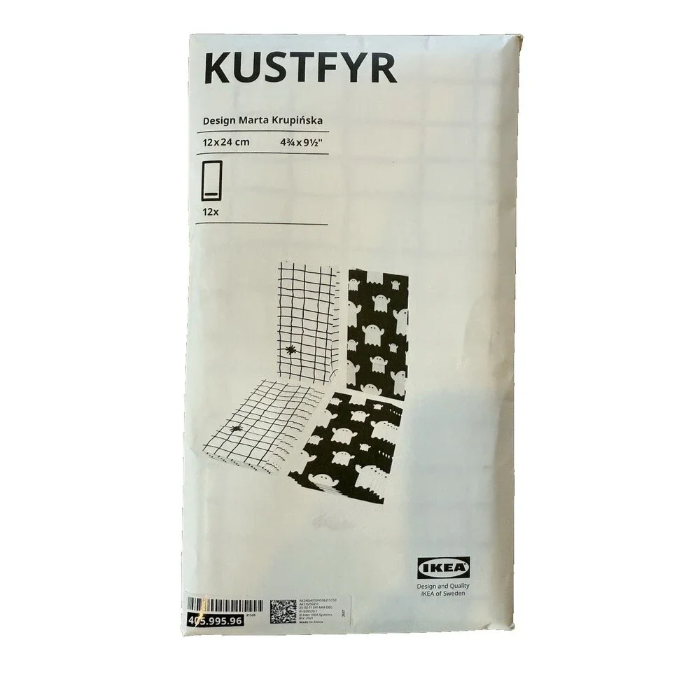 IKEA Halloween Paper Bags Lunch Goodie Gift 12 Pack Bag Kustfyr Quick FREE Ship